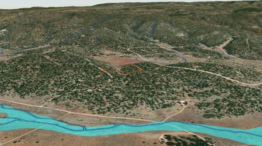Mapright 3D Map with Water Feature for PEACEFUL LIVING AMONG THE NM PINES