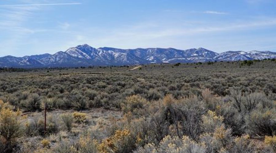 Ground Photo with Mountain Background for Powered Pueblo Desertscape in Taos