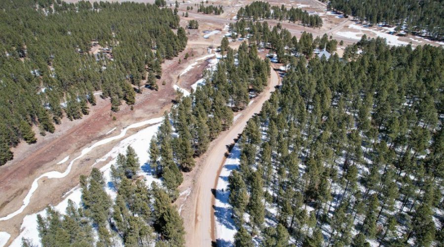 Aerial View of Valle Grande Trail to Meadowside Lot Near Angel Fire Ski