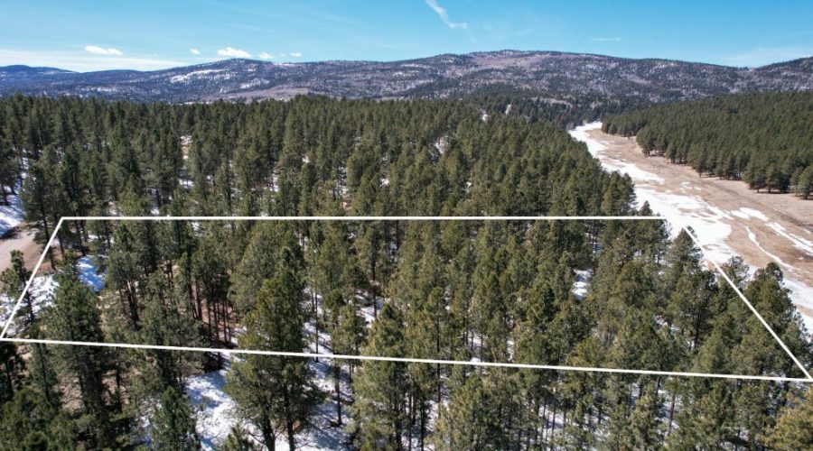 Aerial View with Overlay for Meadowside Lot Near Angel Fire Ski