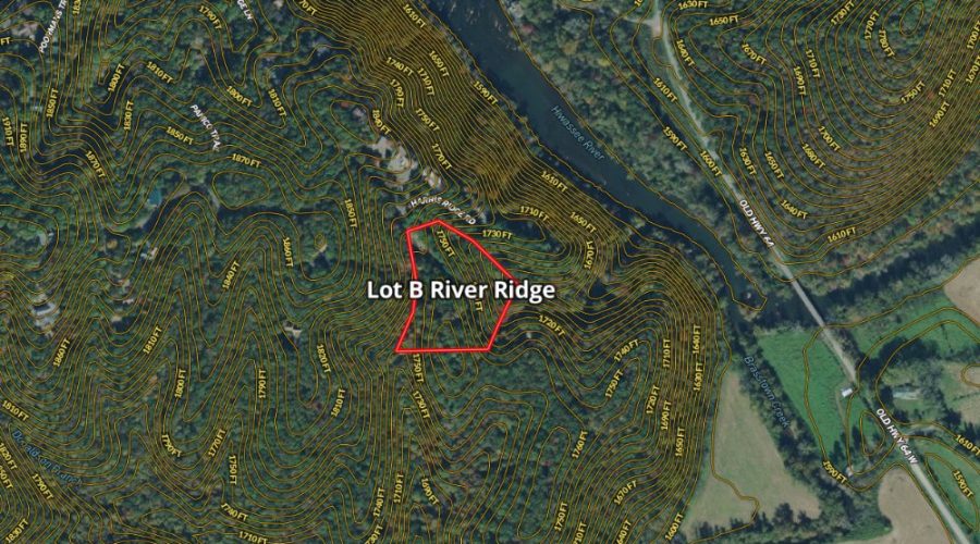 Mapright Map with Contour Lines for Scenic Homesite By Hiwassee River