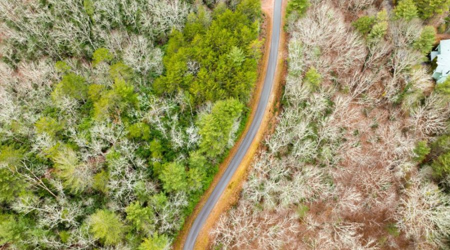 Aerial Photo of the Road Access to the Property Scenic Homesite By Hiwassee River