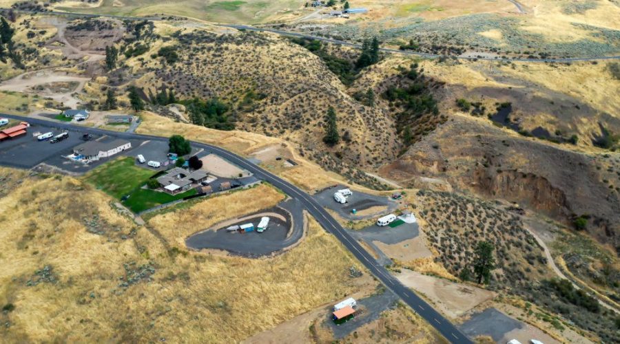 Aerial Photo Showing Vegetation for Vista Views RV Lot with Water