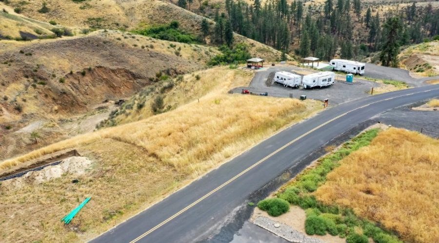 Aerial Photo Showing Road Access for Vista Views RV Lot with Water 4