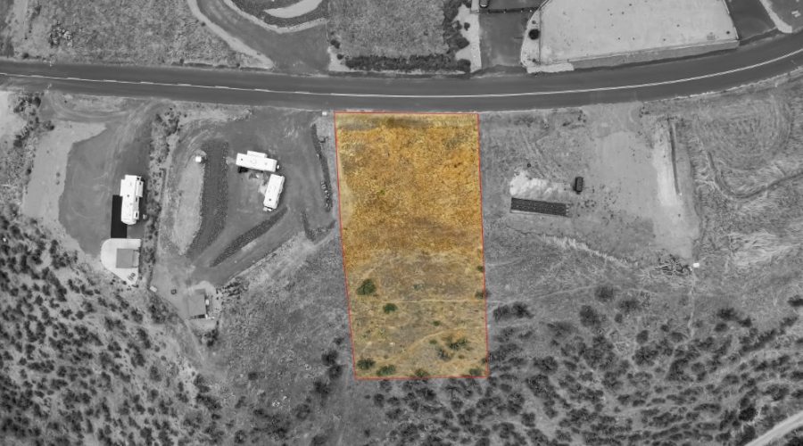 Aerial Photo Highlighted Parcel Lines for Vista Views RV Lot with Water