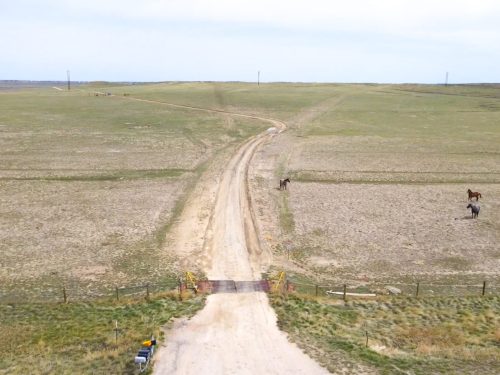 Aerial Photo of Entrance Off Hwy for LARGE 160 ACRE LOT IN NATRONA