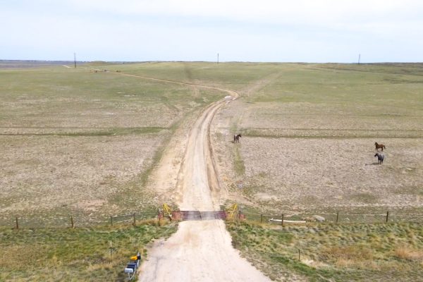 Aerial Photo of Entrance Off Hwy for LARGE 160 ACRE LOT IN NATRONA