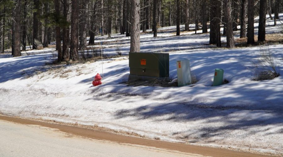 Ground Photos Showing Utilities Along the Road for Meadowside Lot Near Angel Fire Ski