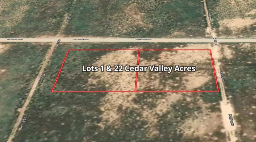 Mapright Map with Labels for Lots 1 & 22 in Cedar Valley Acres