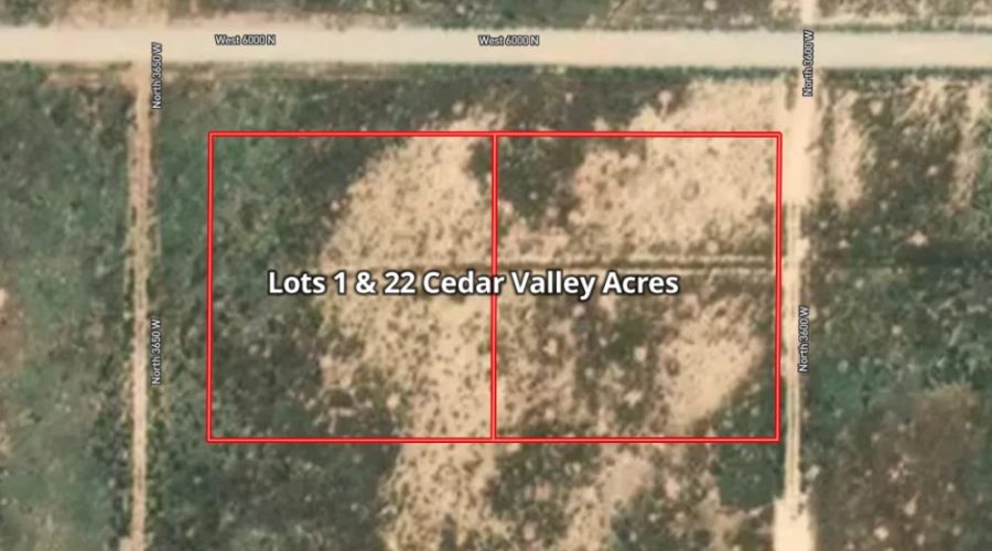 Mapright Map with Parcel Lines for Lots 1 & 22 in Cedar Valley Acres