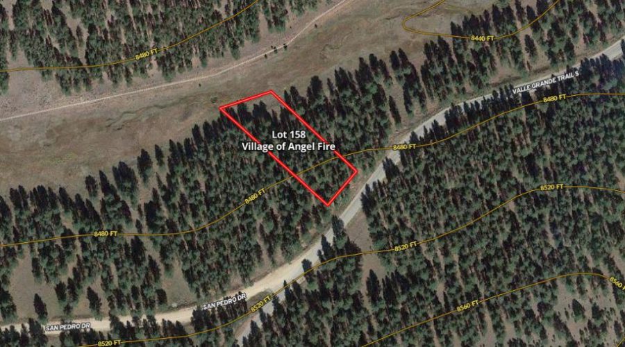 Mapright Map with Contour Lines for Meadowside Lot Near Angel Fire Ski