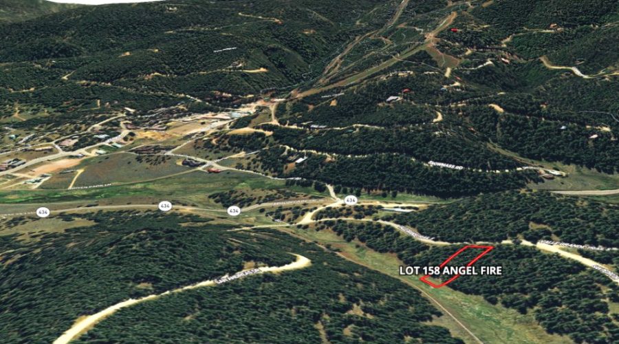 Mapright Map with Parcel Lines Facing West for Meadowside Lot Near Angel Fire Ski