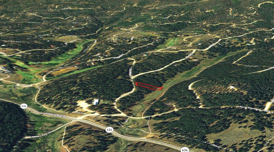 Mapright Map with Parcel Lines Looking South for Meadowside Lot Near Angel Fire Ski