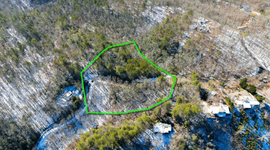 Aerial Photo with Overlay for Scenic Homesite By Hiwassee River