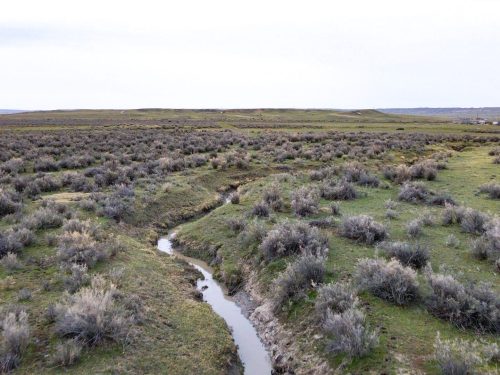 Aerial Photo of Parcel 2 with Water for LARGE 160 ACRE LOT IN NATRONA