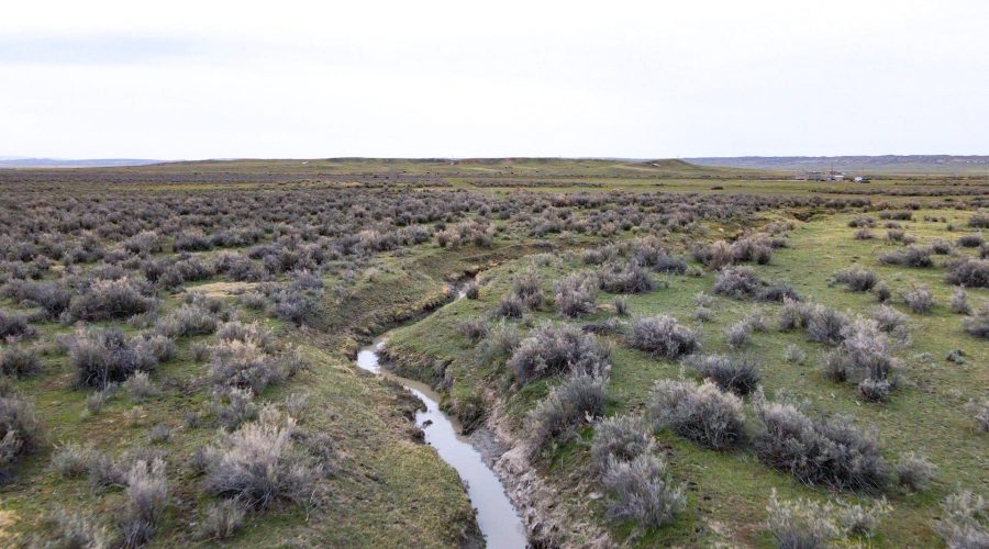 Aerial Photo of Parcel 2 with Water for LARGE 160 ACRE LOT IN NATRONA