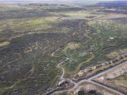 Aerial Photo of Parcel 2 with Water for LARGE 160 ACRE LOT IN NATRONA 2