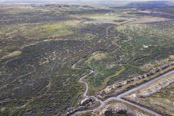 Aerial Photo of Parcel 2 with Water for LARGE 160 ACRE LOT IN NATRONA 2