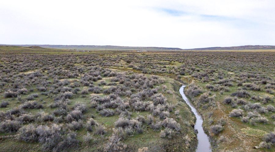 Aerial Photo of Parcel 2 with Water for LARGE 160 ACRE LOT IN NATRONA 3