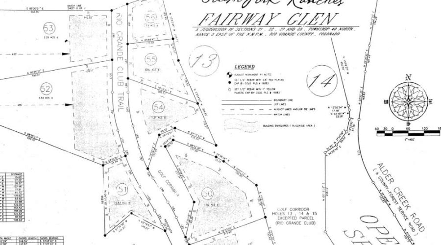 Fairway Glen Map for Lot 50, South Fork Ranches