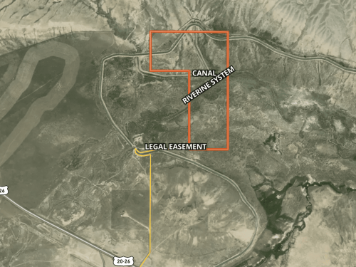 MapRight Map Showing Legal Easement for LARGE 160 ACRE LOT IN NATRONA