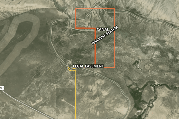 MapRight Map Showing Legal Easement for LARGE 160 ACRE LOT IN NATRONA