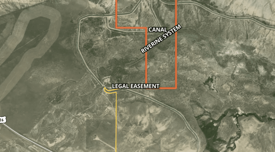 MapRight Map Showing Legal Easement for LARGE 160 ACRE LOT IN NATRONA