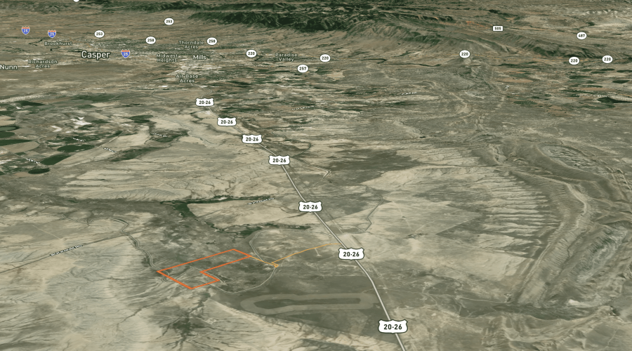 Parcel Lines Overlooking Casper for LARGE 160 ACRE LOT IN NATRONA