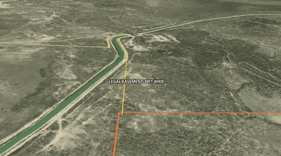 Overview of the Property Showing the Legal Easement for LARGE 160 ACRE LOT IN NATRONA