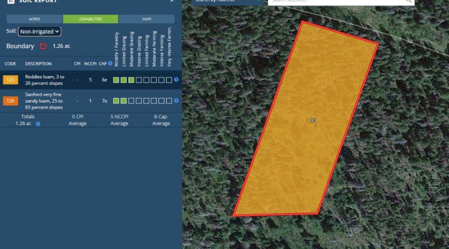 Mapright Map Soil Report_Irrigated and Non-Irrigated for Lot 50 Prime Stagecoach Cabin Lot