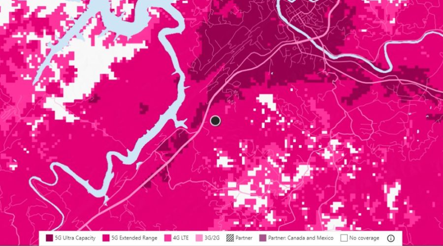 T-Mobile Service Map for Scenic Homesite By Hiwassee River