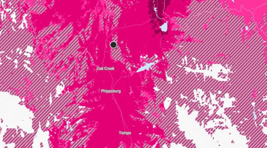 T-Mobile Service Map for Lot 143 Sky Hitch II At Stagecoach