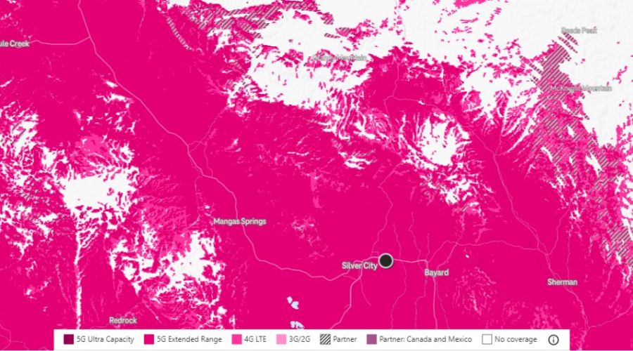 T-Mobile Service Map in the Area for Prime Location & View, Silver City