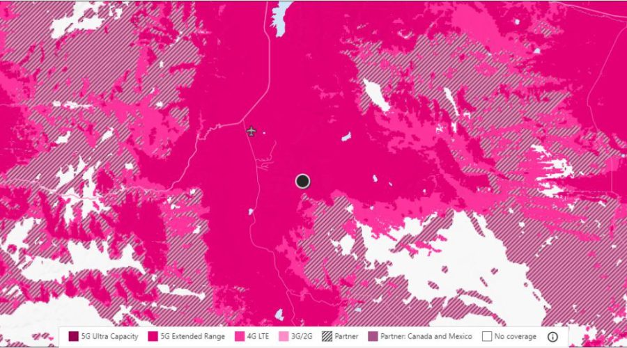 T-Mobile Service in the Area of Meadowside Lot Near Angel Fire Ski