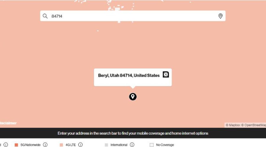 Verizon Service Map Coverage for A Peaceful Slice Of Utah