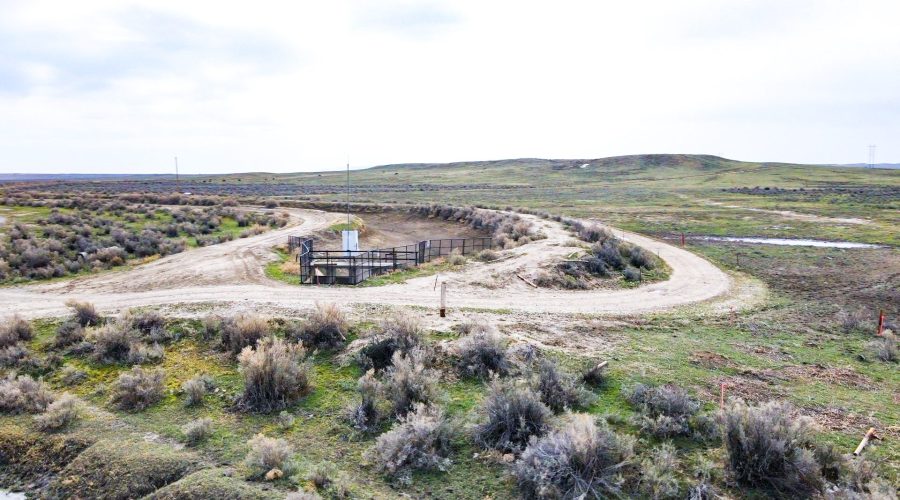 Aerial Photo of the Property Crossing for LARGE 160 ACRE LOT IN NATRONA 2