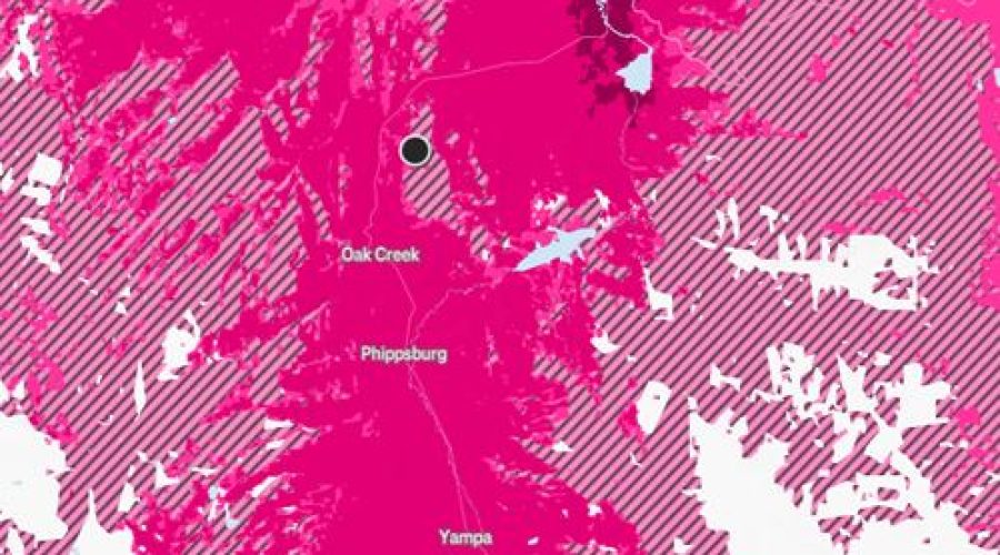 T-Mobile Service Map for Lot 50 Prime Stagecoach Cabin Lot